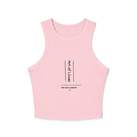 AOL Women's Micro Rib Racer Tank Top