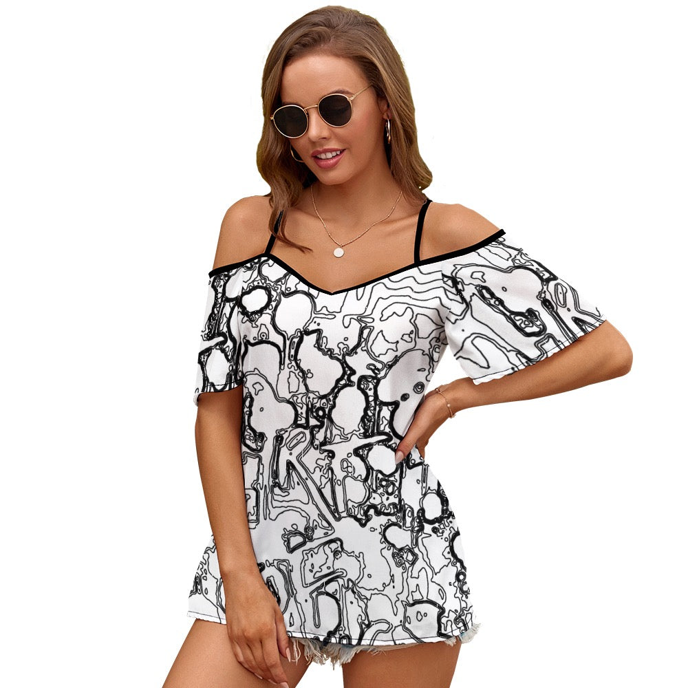 Outlines Off Shoulder Sling Short Sleeve Top