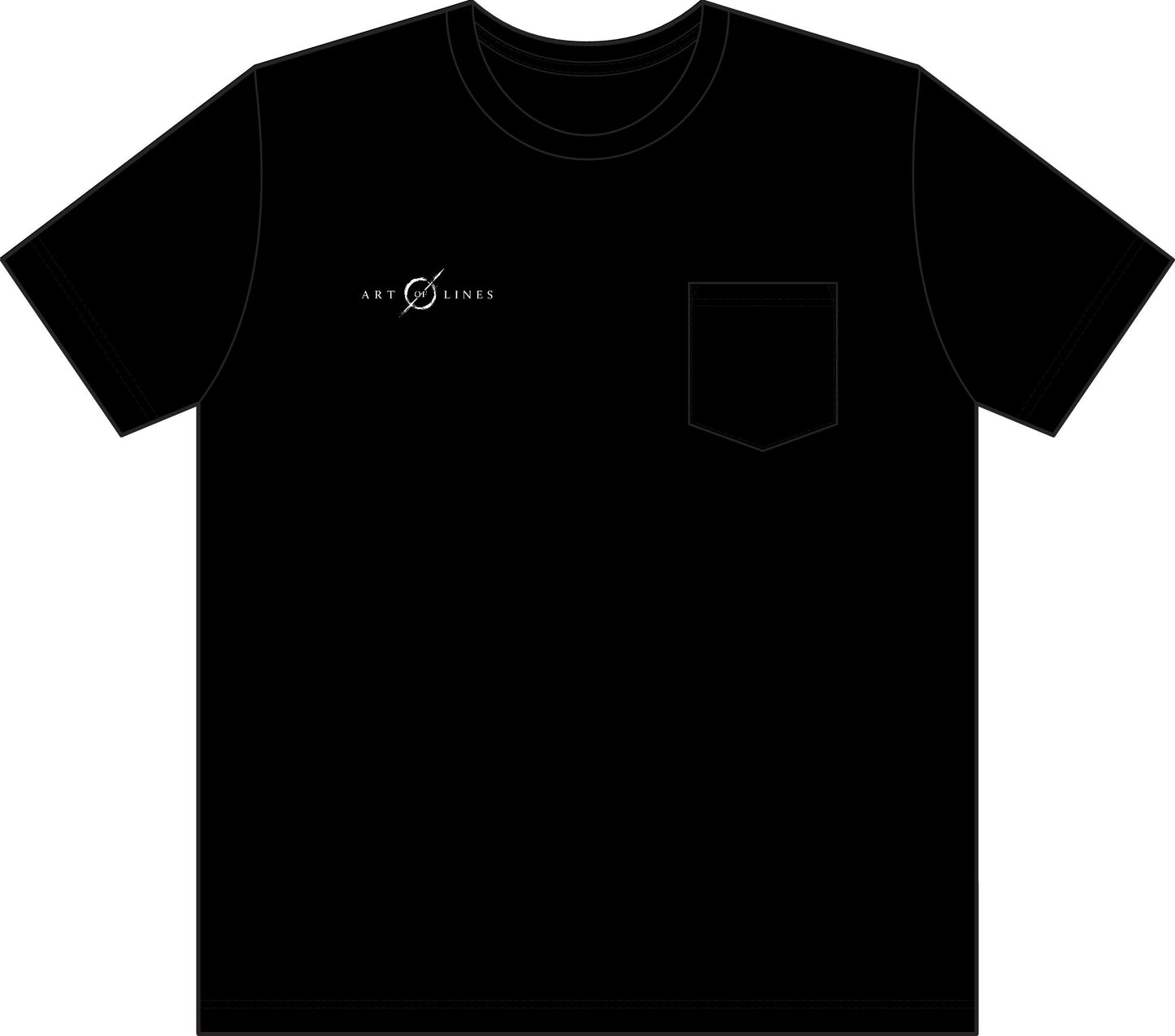 Pocket Logo T-Shirt — 'Art of Lines' Minimalist Black Tee