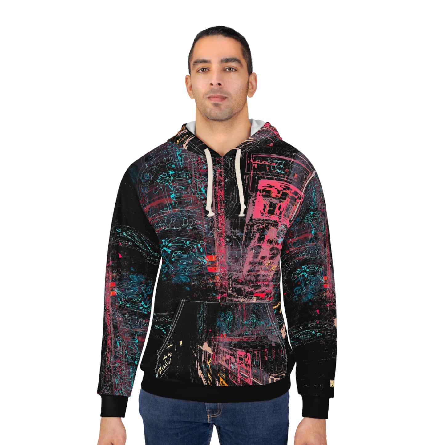 Urban Neon City Unisex Pullover Hoodie