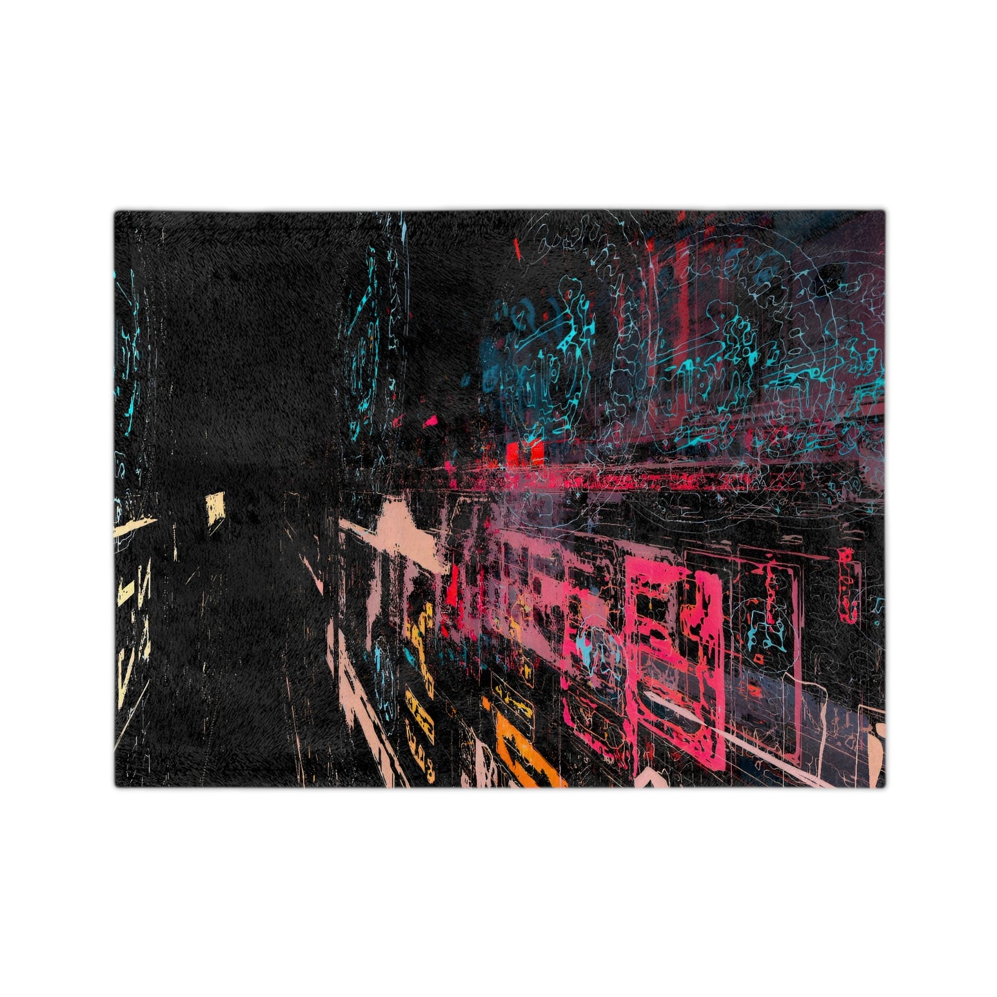 Abstract Urban Art Velveteen Microfiber Blanket