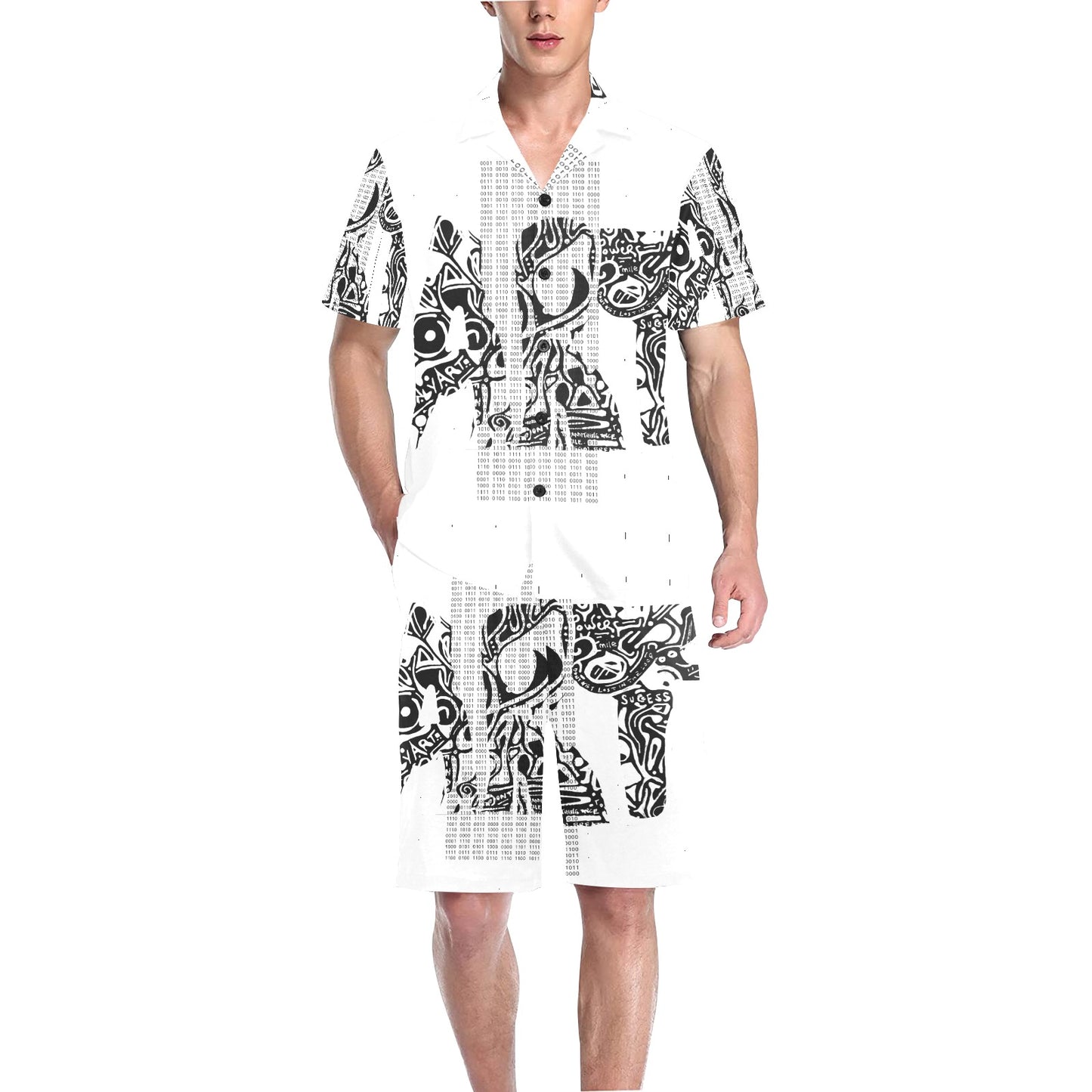 Outlines V-Neck Short Pajama Set