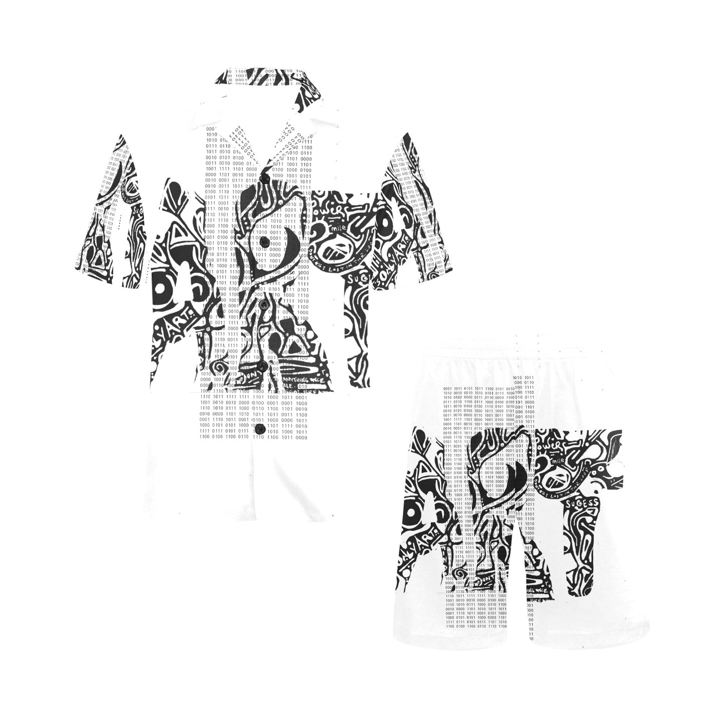 Outlines V-Neck Short Pajama Set