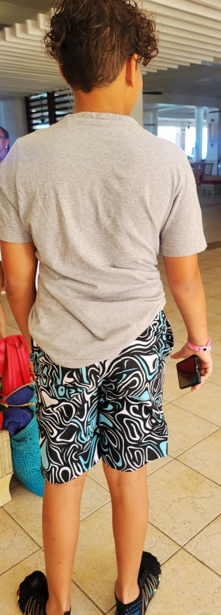 Graffiti Faces Boys Swim Trunk