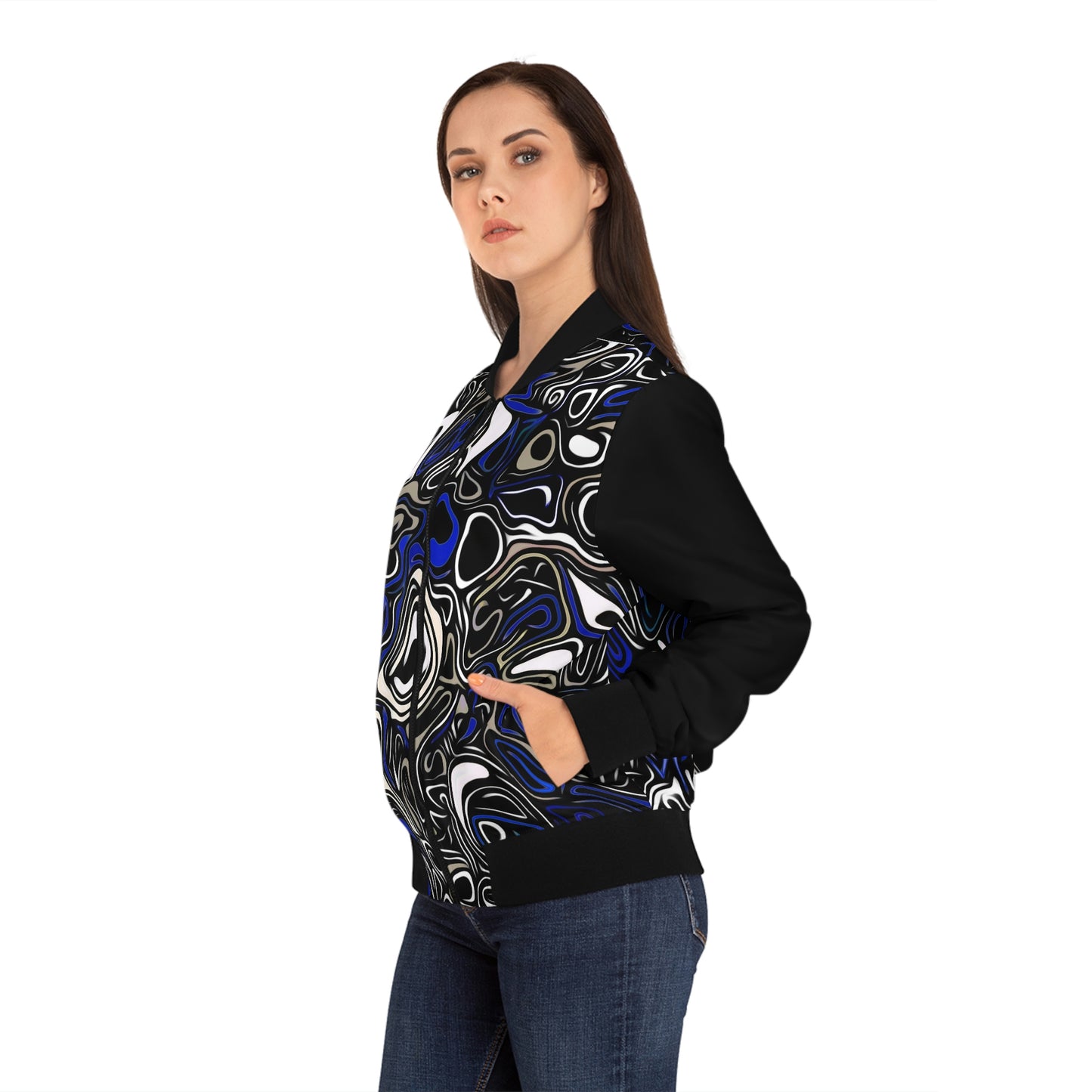 Women's Blue Break Bomber Jacket