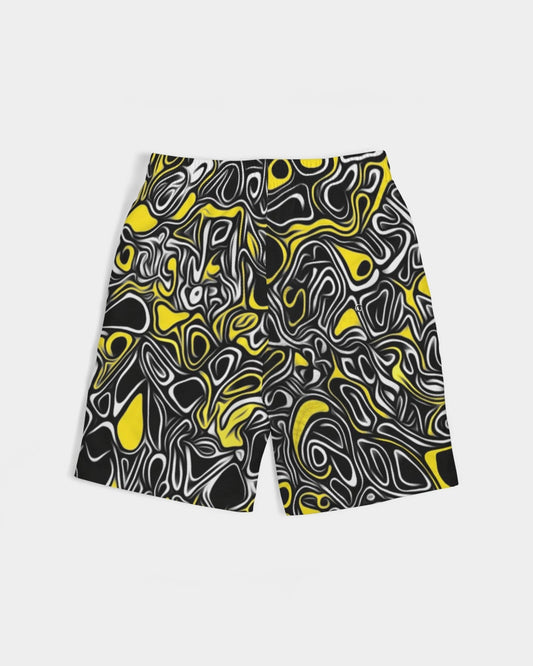 Yellow Lines Boys Swim Trunk