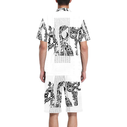 Outlines V-Neck Short Pajama Set