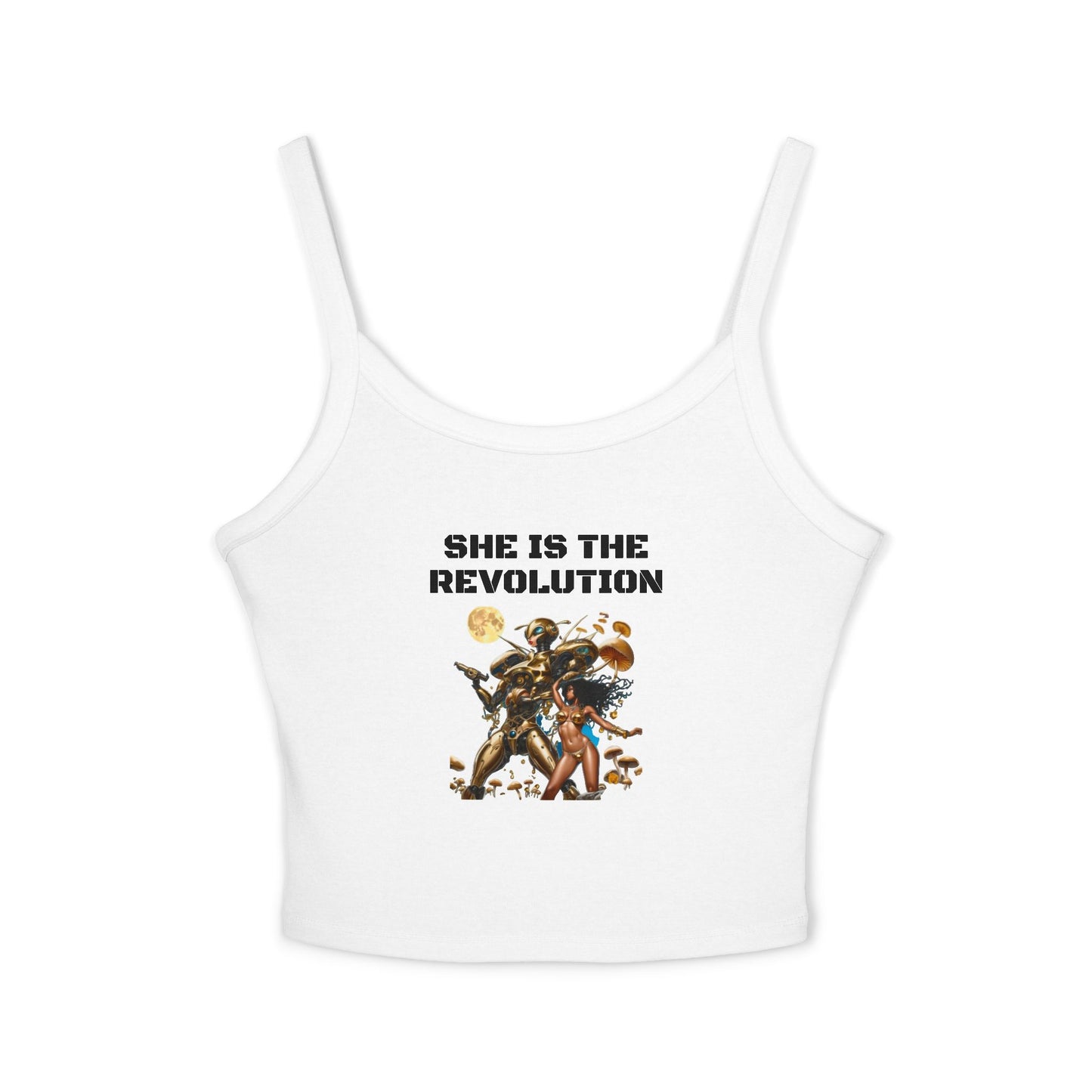 She is the Revolution Women's Spaghetti Strap Tank Top