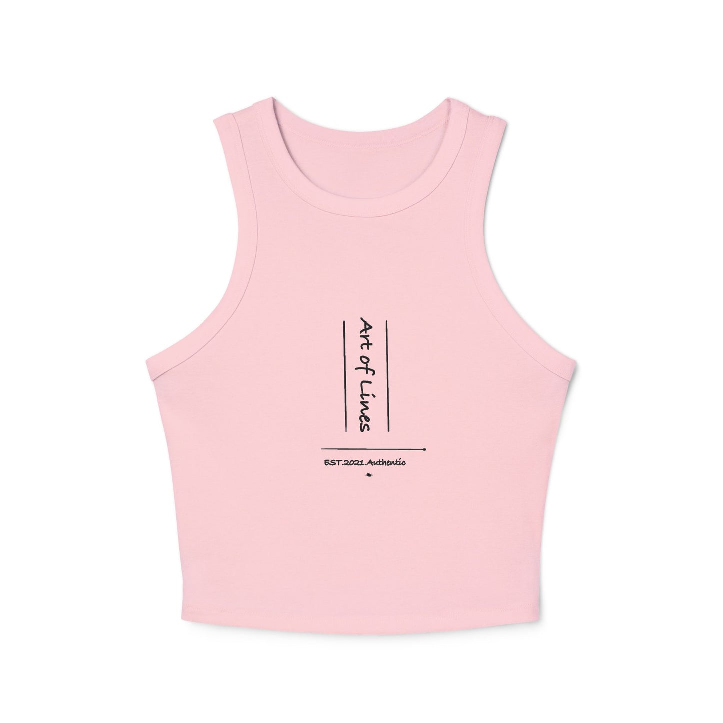 AOL Women's Micro Rib Racer Tank Top