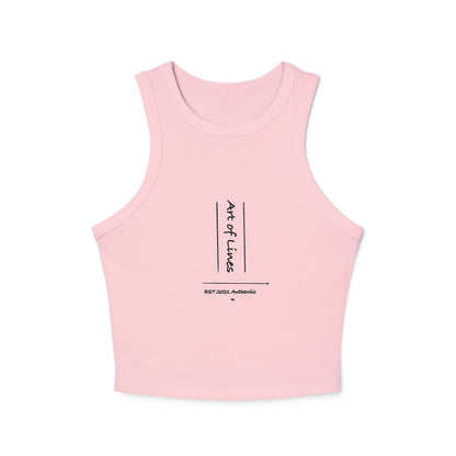 AOL Women's Micro Rib Racer Tank Top
