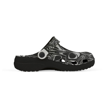 Kids' Black Marble EVA Foam Clogs