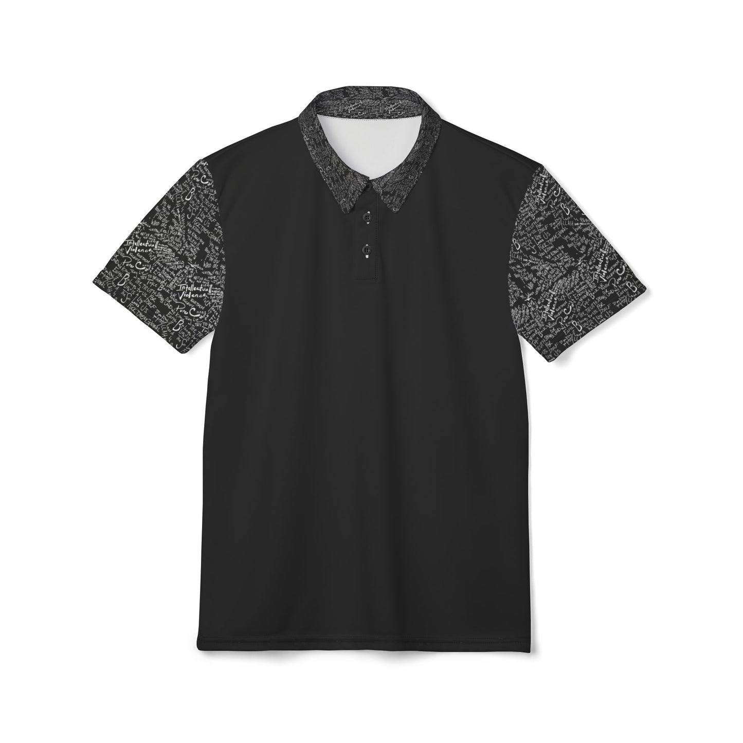 Black Polo Shirt with Textured Sleeve — Men’s Casual Sport Polo