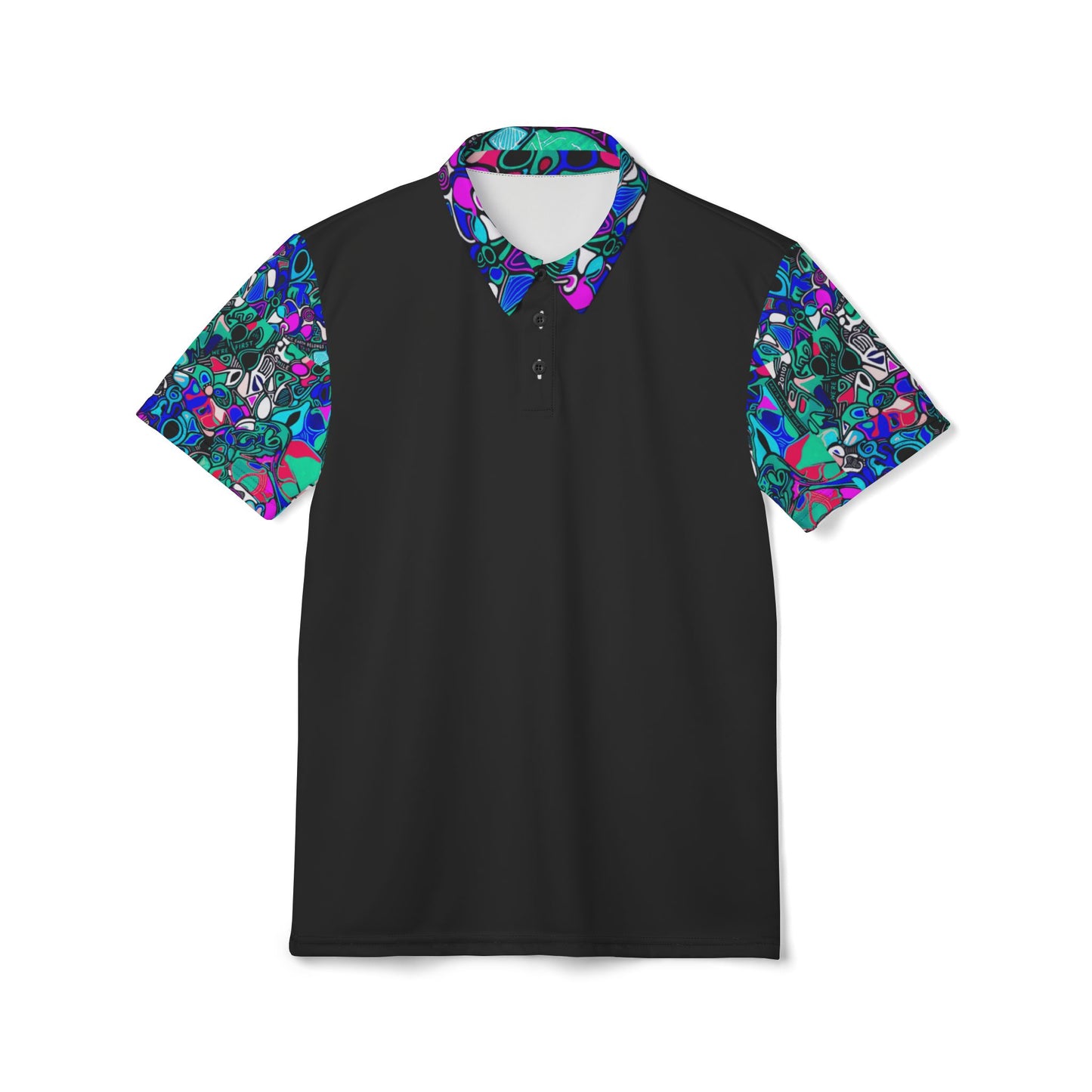 Abstract Neon Graffiti Polo
