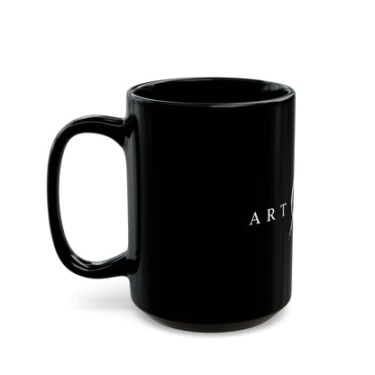 Art of Lines Black Coffee Mug (11oz, 15oz) – Minimalist Band Logo Ceramic Mug