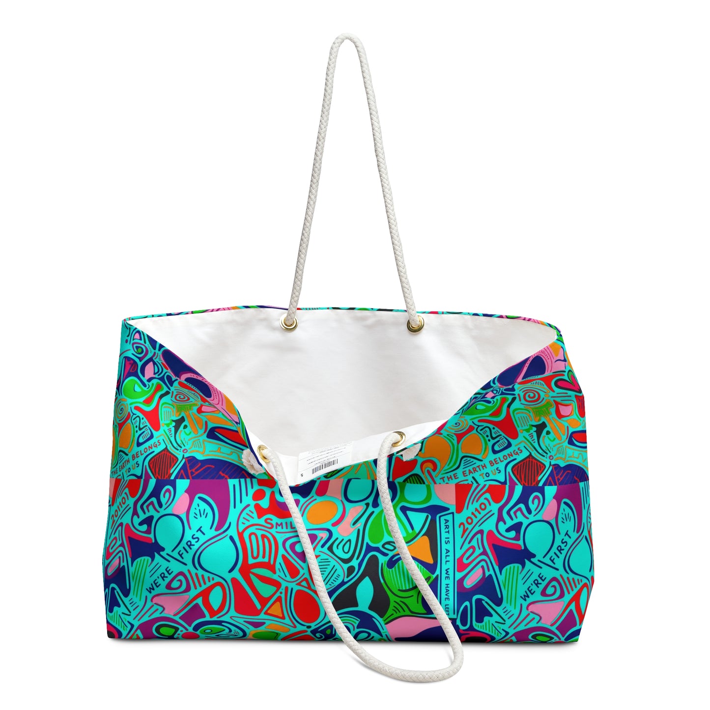 Vibrant Abstract Weekender Bag — Colorful Boho Travel Tote