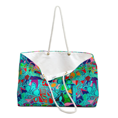 Vibrant Abstract Weekender Bag — Colorful Boho Travel Tote