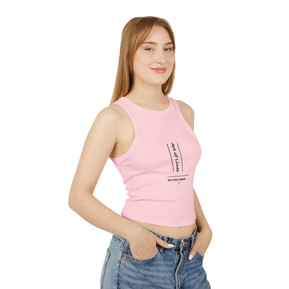 AOL Women's Micro Rib Racer Tank Top