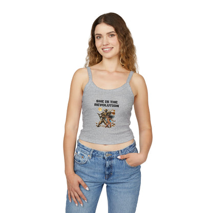 She is the Revolution Women's Spaghetti Strap Tank Top