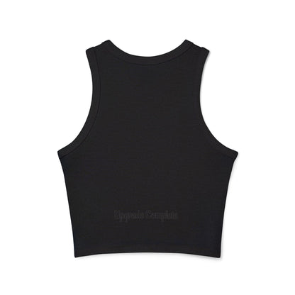 Vibrant Art-Printed Women's Micro Rib Racer Tank Top, Festival Wear, Summer Outfits, Gift for Her, Boho Style Top
