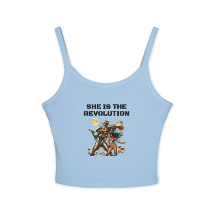 She is the Revolution Women's Spaghetti Strap Tank Top