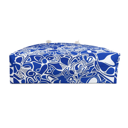 Blue Abstract Doodle Weekender Bag