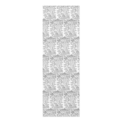 Foam Yoga Mat — Black Script Patterned Fitness Mat