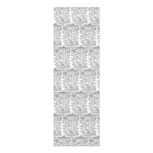 Foam Yoga Mat — Black Script Patterned Fitness Mat