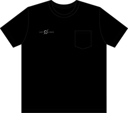 Pocket Logo T-Shirt — 'Art of Lines' Minimalist Black Tee