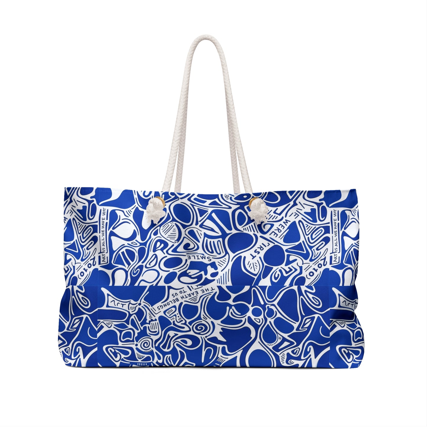 Blue Abstract Doodle Weekender Bag