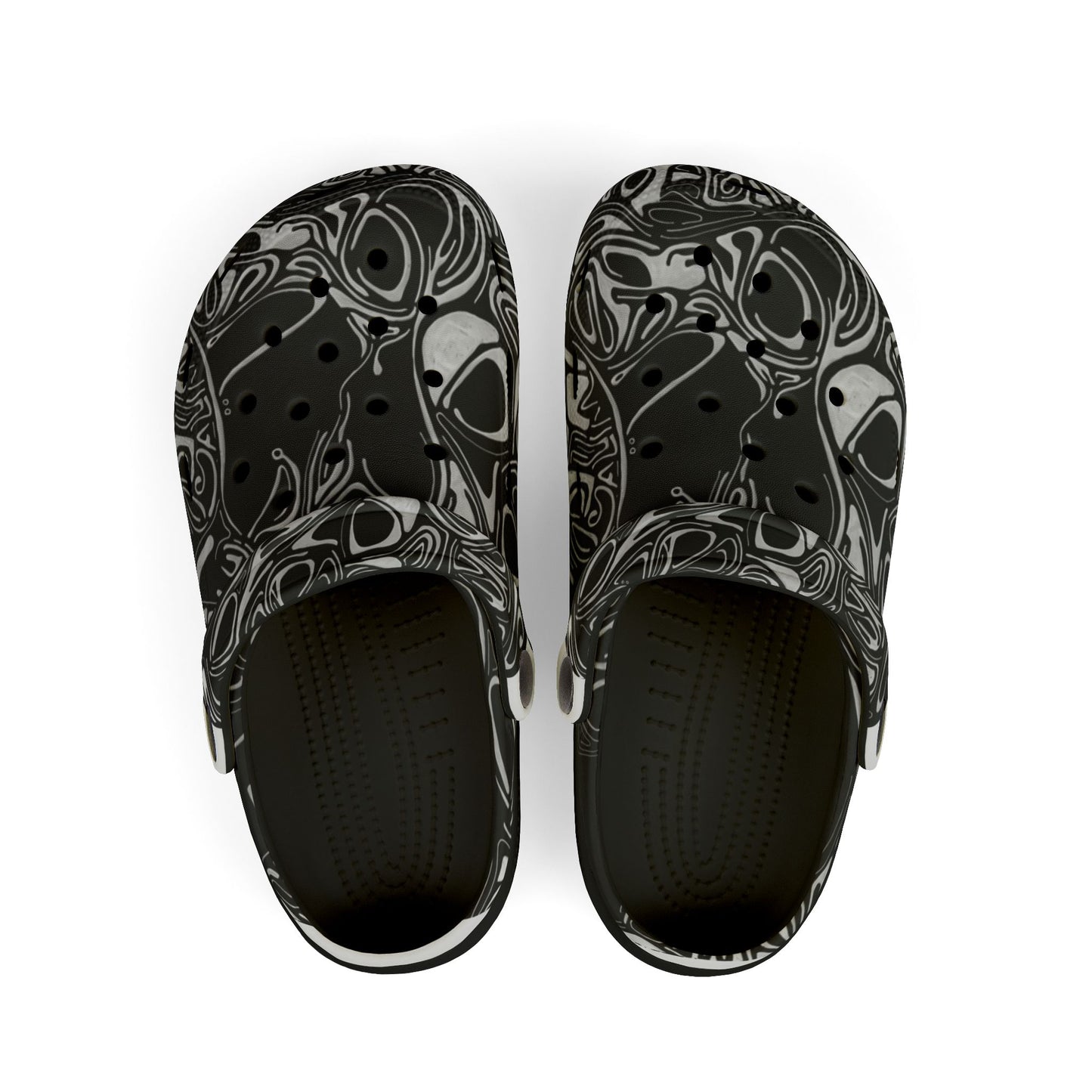 Kids' Black Marble EVA Foam Clogs