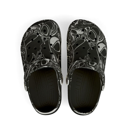 Kids' Black Marble EVA Foam Clogs