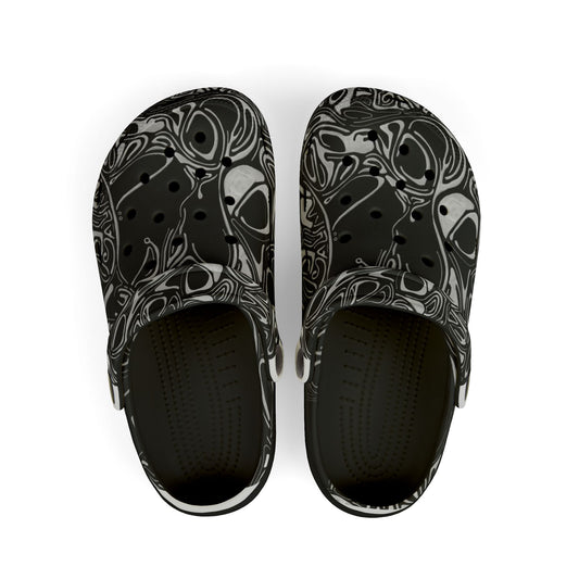 Kids' Black Marble EVA Foam Clogs