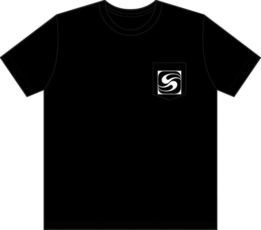 Pocket Logo T-Shirt — 'Art of Lines' Minimalist Black Tee