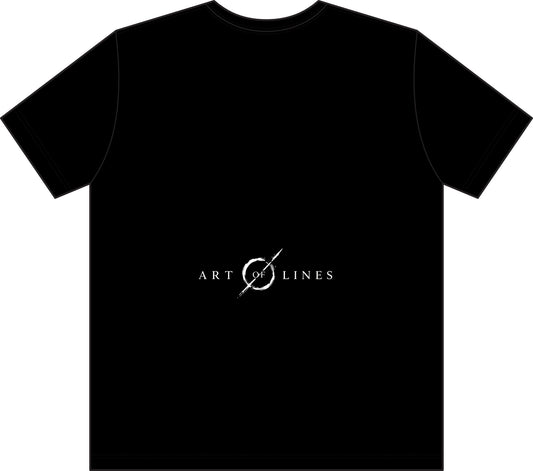 Art of Lines minimalist black pocket logo tee