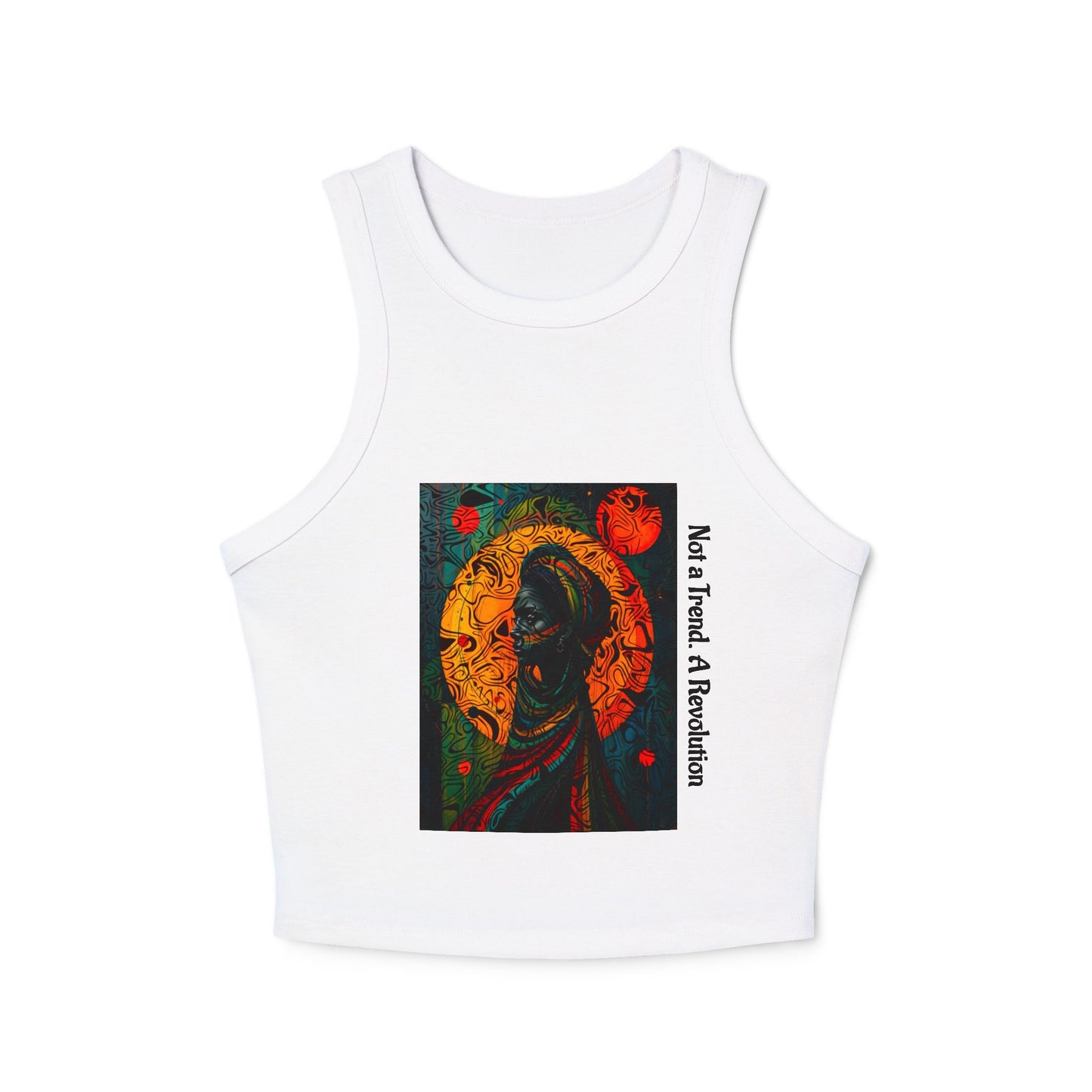 Vibrant Art-Printed Women's Micro Rib Racer Tank Top, Festival Wear, Summer Outfits, Gift for Her, Boho Style Top