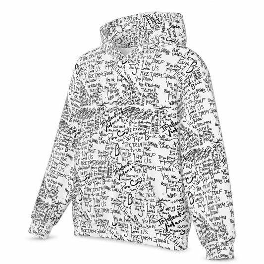 Thoughts print cotton hoodie