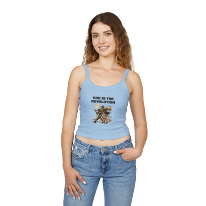 She is the Revolution Women's Spaghetti Strap Tank Top