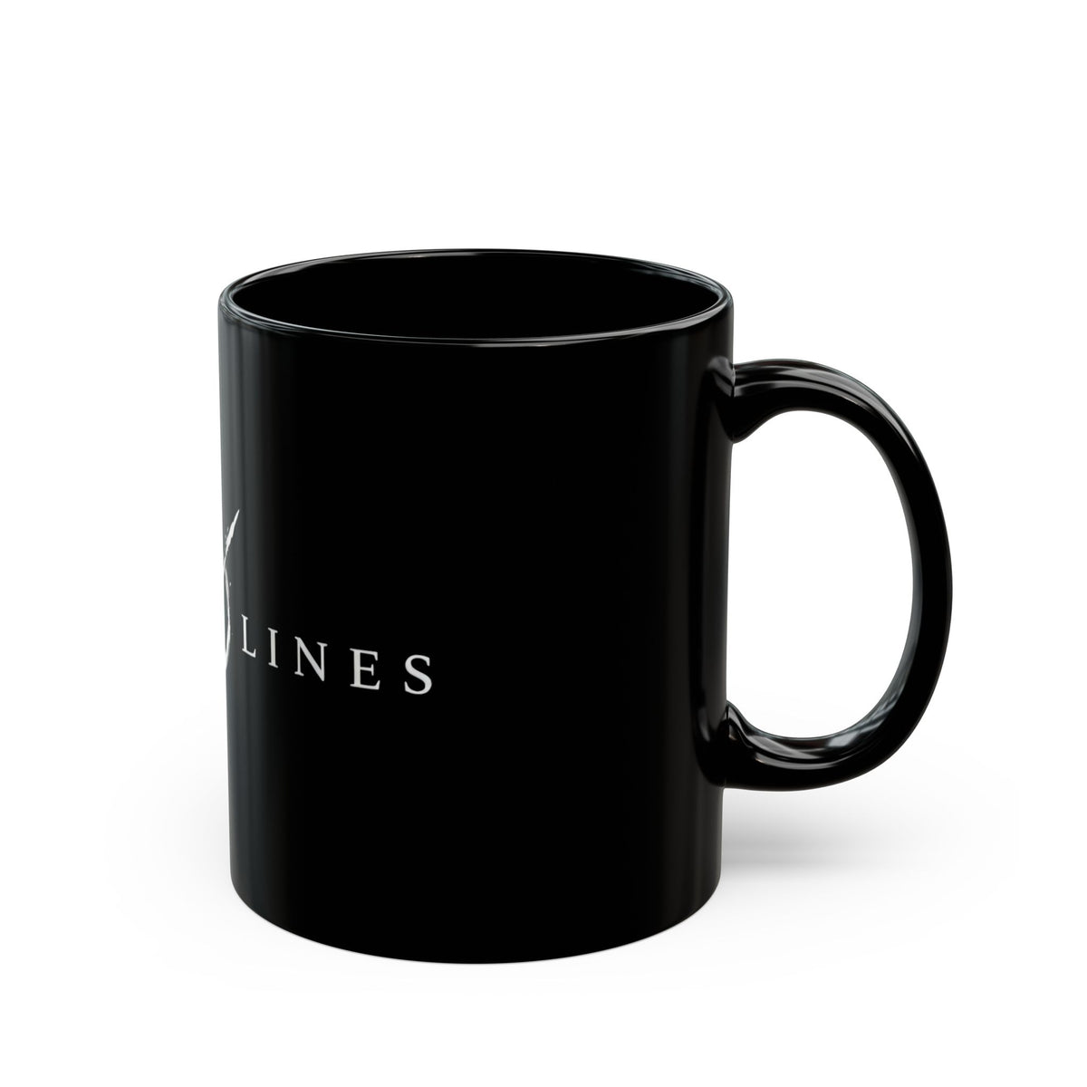 Art of Lines Black Coffee Mug (11oz, 15oz) – Minimalist Band Logo Ceramic Mug