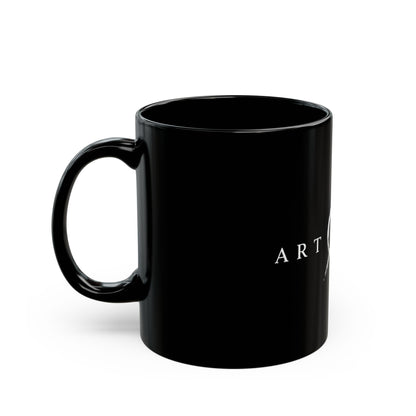 Art of Lines Black Coffee Mug (11oz, 15oz) – Minimalist Band Logo Ceramic Mug