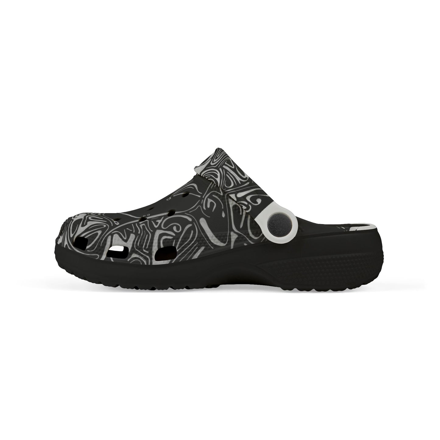 Kids' Black Marble EVA Foam Clogs