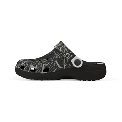 Kids' Black Marble EVA Foam Clogs