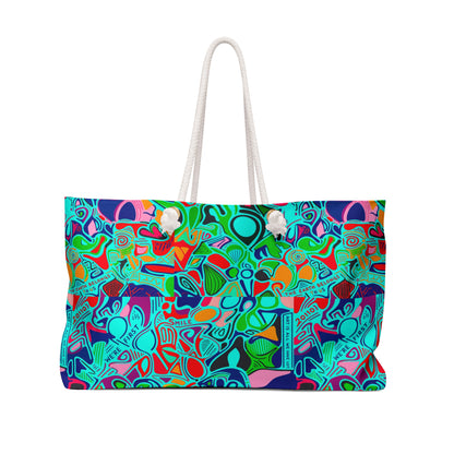 Vibrant Abstract Weekender Bag — Colorful Boho Travel Tote