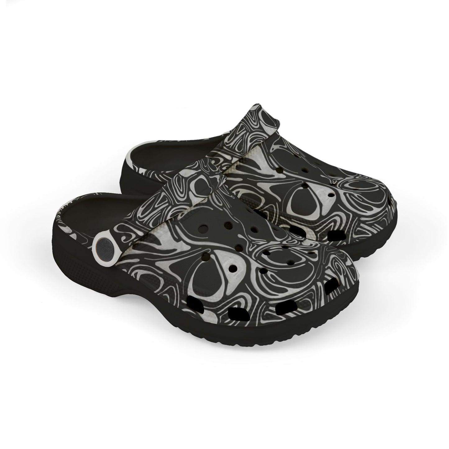 Kids' Black Marble EVA Foam Clogs