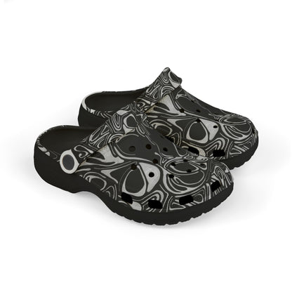 Kids' Black Marble EVA Foam Clogs