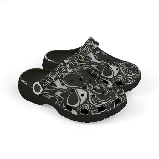 Kids' Black Marble EVA Foam Clogs
