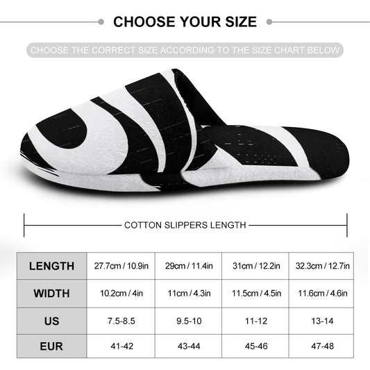 Swirl print cotton mop house shoes