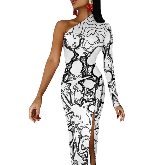 Outlines Half Sleeve Slit Dress