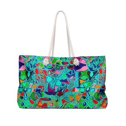 Vibrant Abstract Weekender Bag — Colorful Boho Travel Tote
