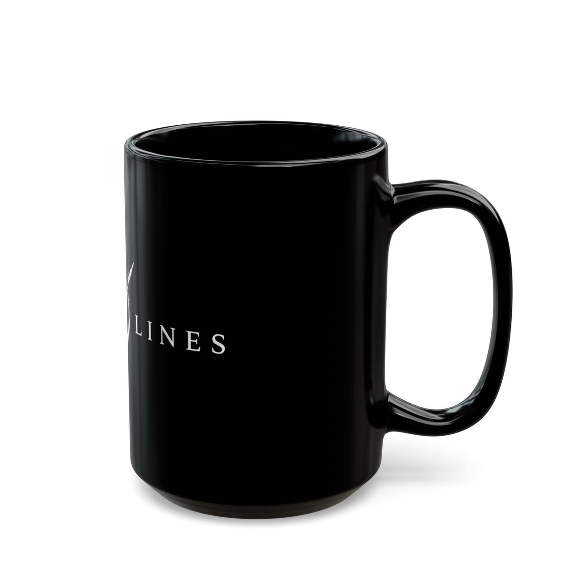 Art of Lines Black Coffee Mug (11oz, 15oz) – Minimalist Band Logo Ceramic Mug