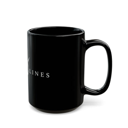 Art of Lines Black Coffee Mug (11oz, 15oz) – Minimalist Band Logo Ceramic Mug